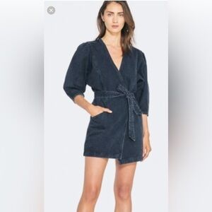 IRO black denim short dress